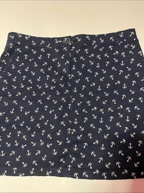 Karen Scott Navy Anchor Print Skort Size 14